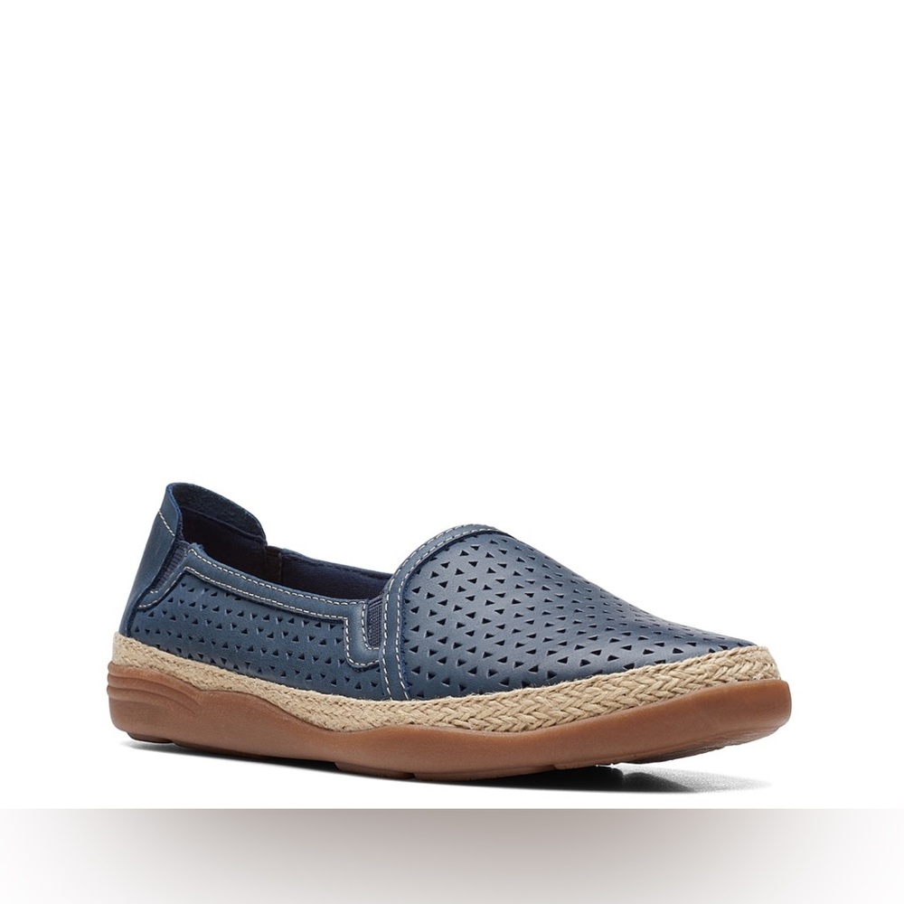 Clarks Elaina Ruby Espadrille Slip on. Women’s size 7.5 Navy blue